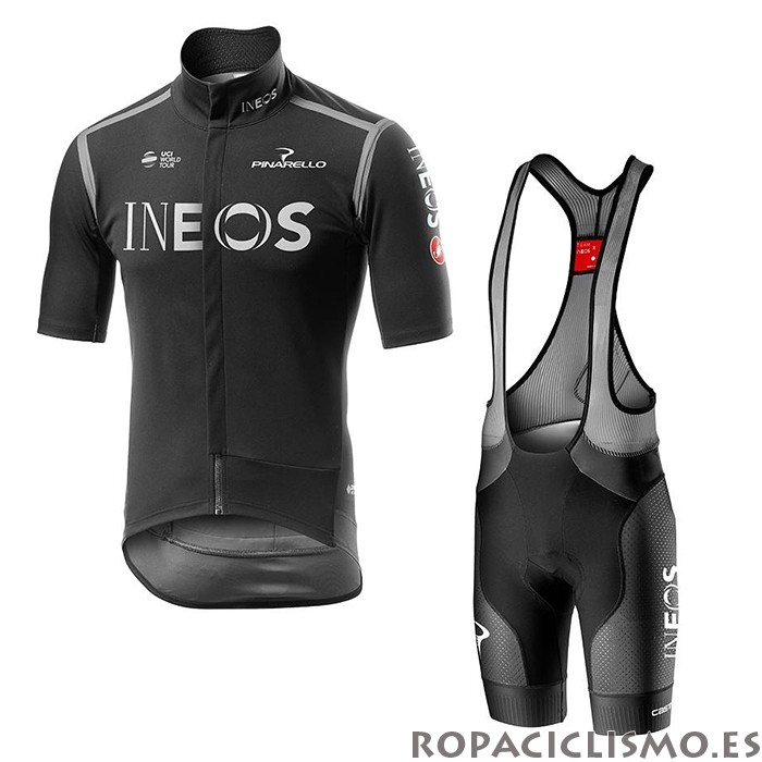 2020 Maillot Ineos Tirantes Mangas Cortas Negro Gris(1)